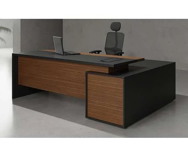 Kiro Manager Desk – Wooden Desk with Black Accents (OM1)