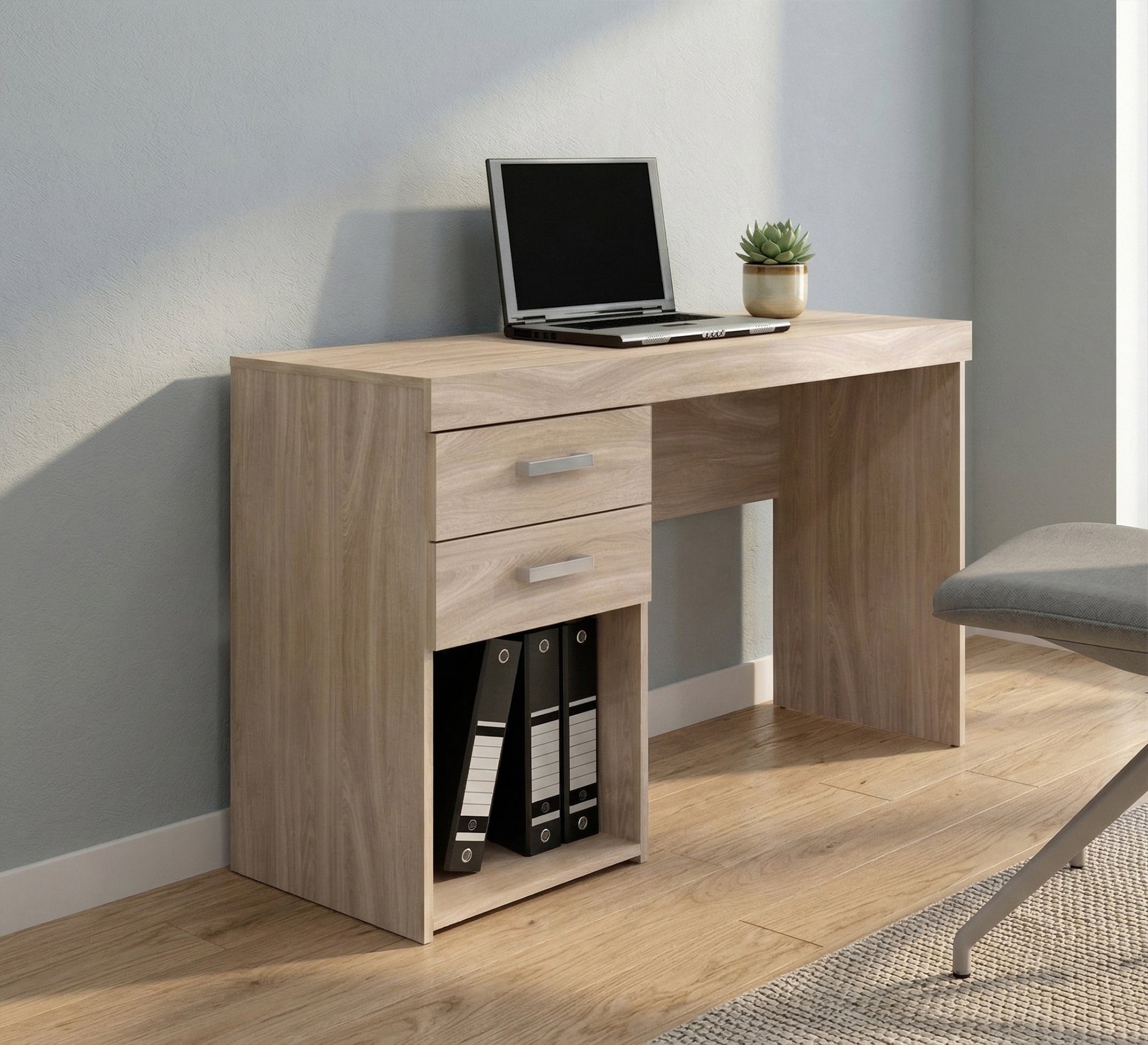 Beige Study Desk – Multiple Drawers, Elegant Design (SD5)