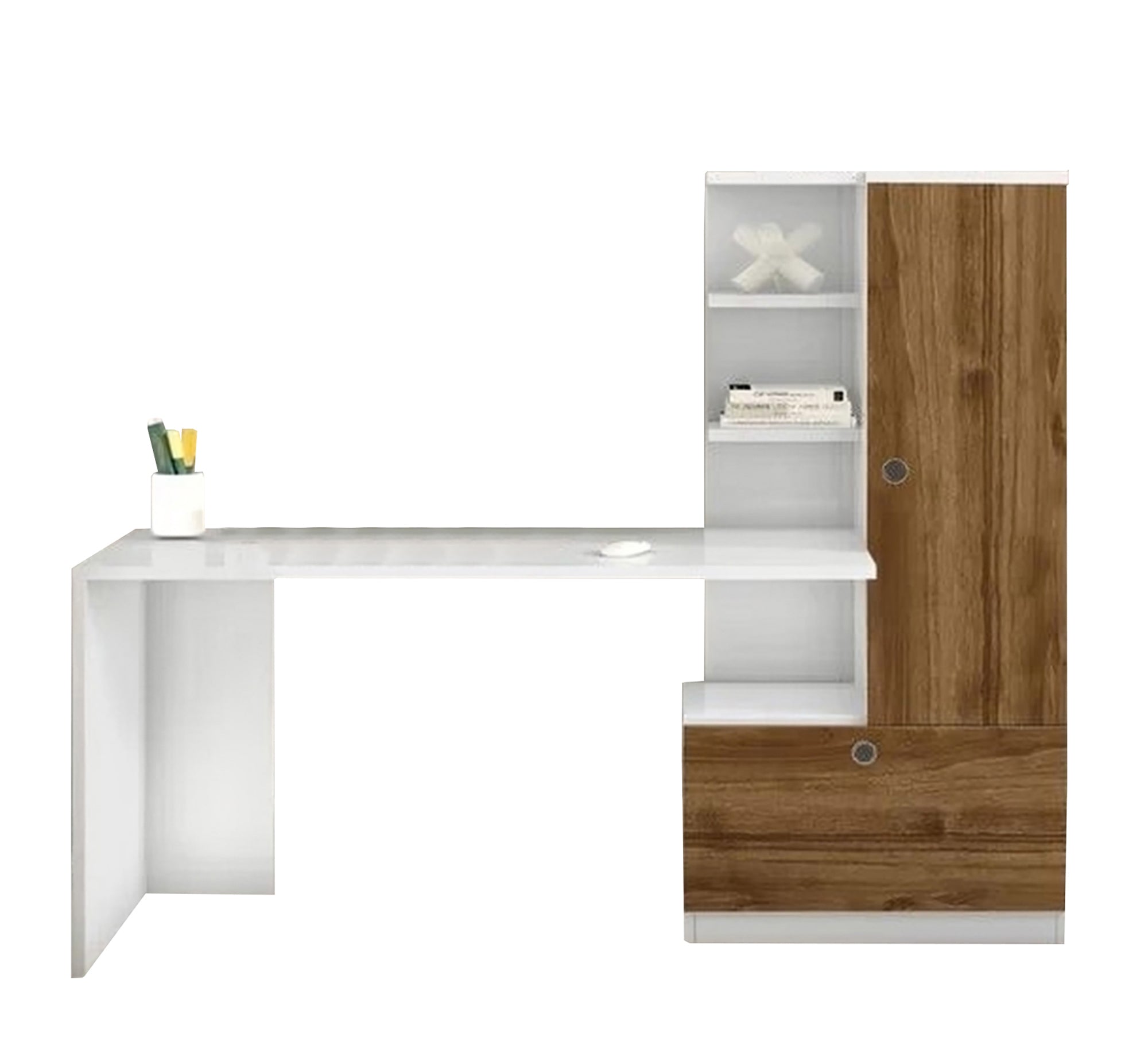 Desk with Side Cabinet & Shelves – Multi-Use Workspace (SD1)