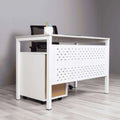 مكتب Ferrum Desk – معدني أبيض مع لوحة خصوصية مثقبة (OE1)