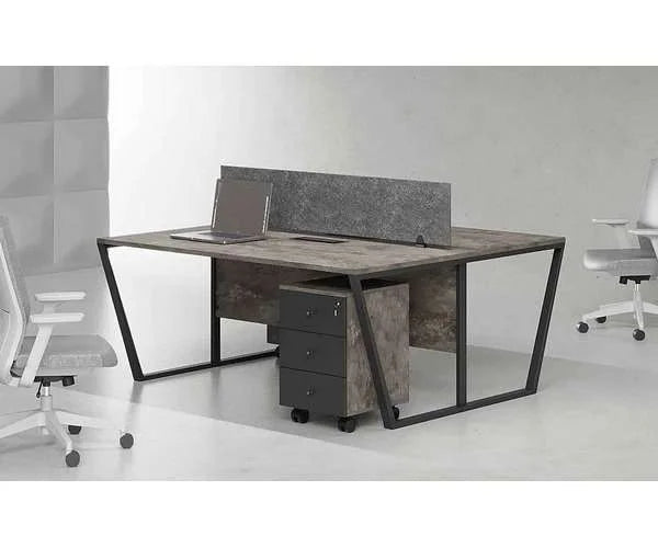 محطة عمل سبتم V2 بمقعدين - بدون تخزين، 120×120 سم (CW5)