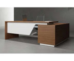 مكتب Sino Manager Desk – خشبي مع لمسات بيضاء (OM2)