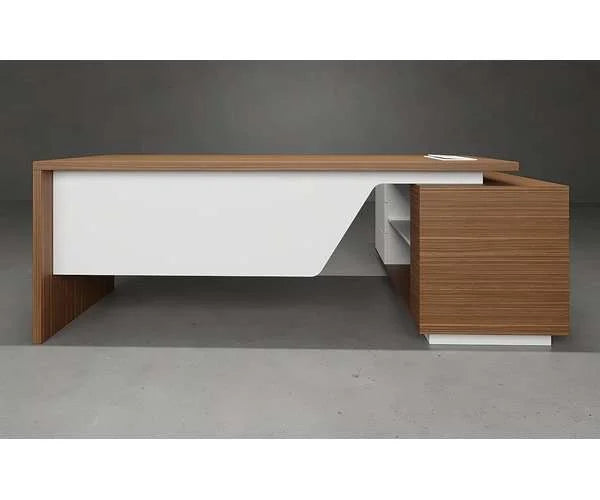Sino Manager Desk – Wooden Desk with White Accents (OM2)