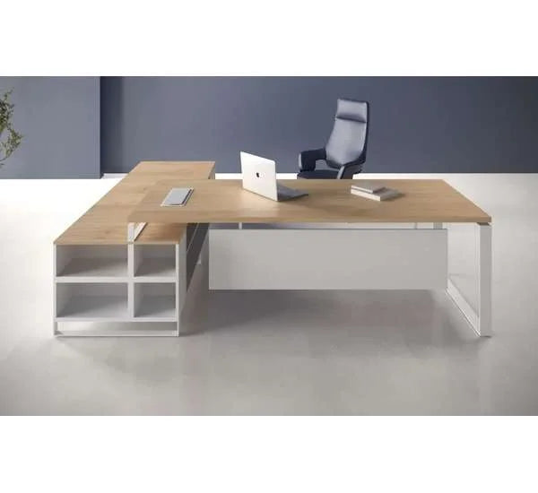 Latus Executive Manager Desk – Premium Wooden Desk with Black Accents (OM10)