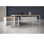 مكتب Latus Executive Manager Desk – خشبي فاخر مع لمسات سوداء (OM10)