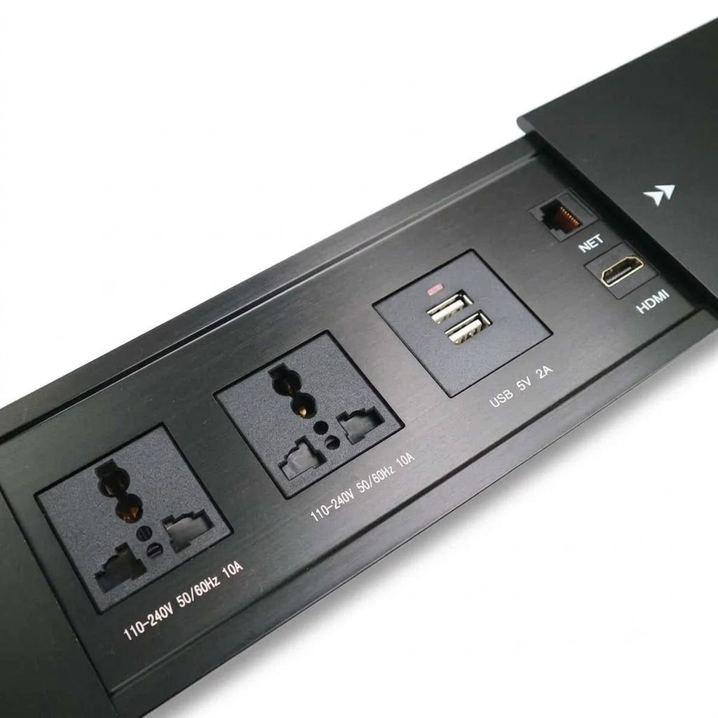 Sliding Desk Socket Box – Multi-Port Power Strip (AC1)