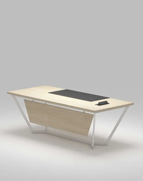 مكتب Septem Desk – عصري بإطار زاوي ولمسات خشبية (OE2)