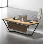 مكتب Septem Desk – عصري بإطار زاوي ولمسات خشبية (OE2)