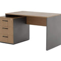 Modern Office Desk – Light Wood & Grey, 3 Lockable Drawers (SD13)