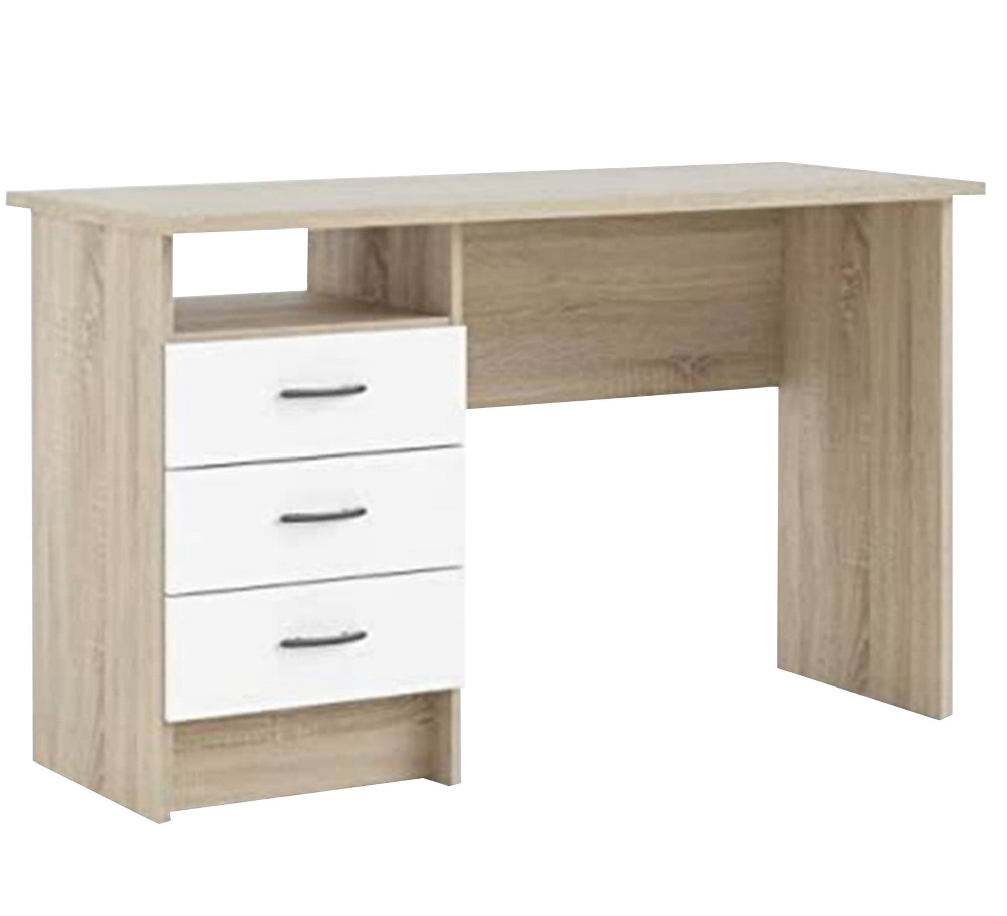 Modern Youth Desk – Beige Wood Finish with Glossy White Accents (SD10)